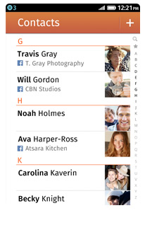 Firefox OS Kontakte Firefox OS Kontakte