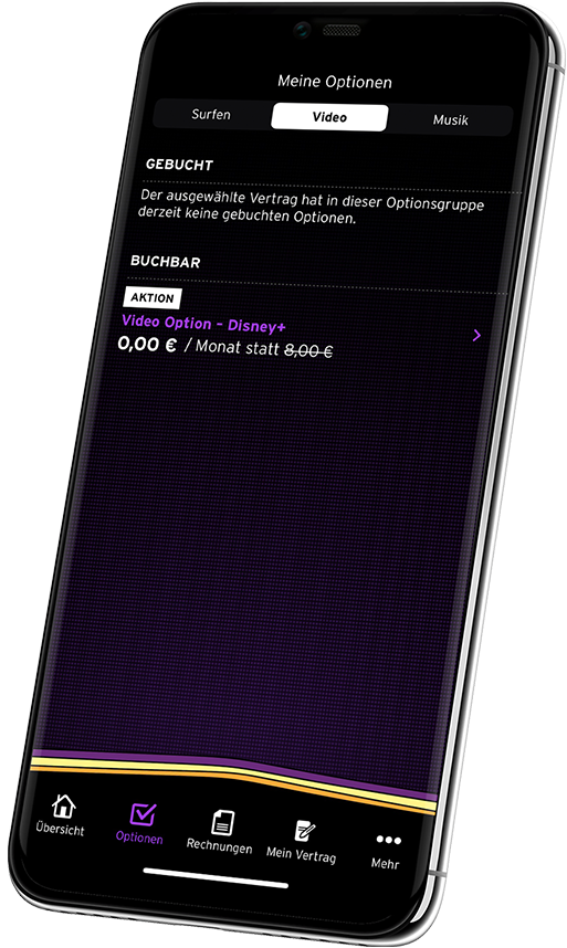 Die congstar App - Optionen Die congstar App - Optionen